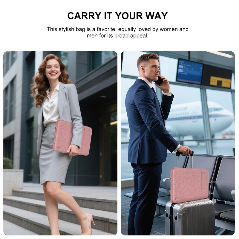 DOMISO 17 inch Laptop Sleeve Case Notebook Bag Protective Carrying Handbag for 17.3" Notebook/Dell Inspiron/MSI GS73VR Stealth Pro/IdeaPad 300 320 321/HP Envy/LG Gram 17"/ASUS ROG Strix GL702VS,Pink - Image 4